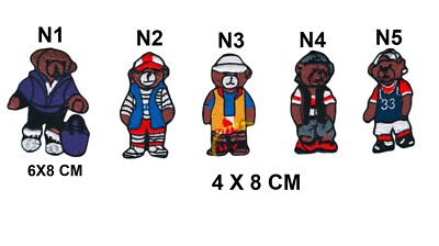 Teddybär cool trendy Sport Patch Abzeichen Mode bestickt Bügelbild Kleidung aufnähen