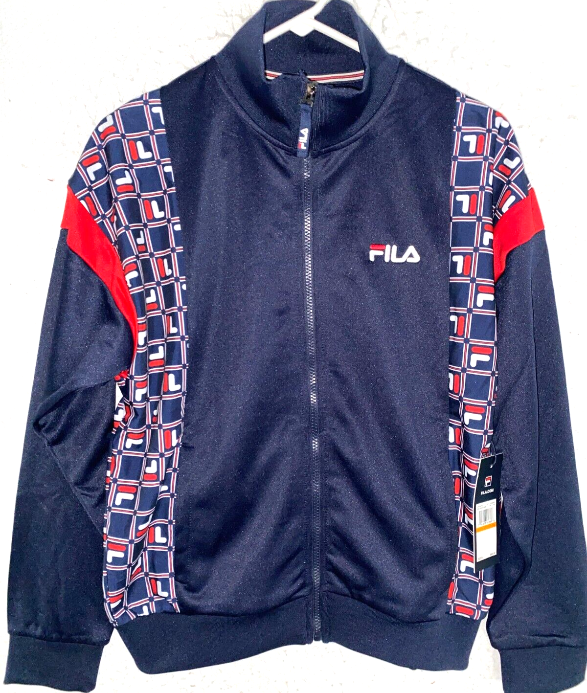 FILA Giacca donna FiILA Gatti Track blu navy rosso bianco taglia S nuova con etichetta logo manica lunga