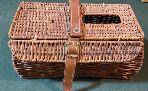 Older Wicker Basket With Lid Magnetic Closure Approx 11 x 5 1/2 x 6 Letter?