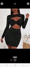 black bodycon dress