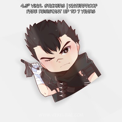 Berserk - Guts Chibi | Cute Anime Sticker JDM Vinyl Window Peeker Decal