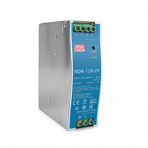 MeanWell NDR-120-24 - Alimentatore di rete DIN RAIL 120 W, 24 V, 5 A (a4P)