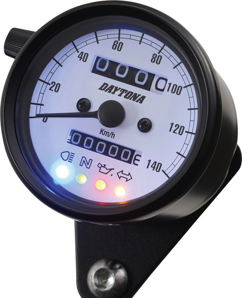Daytona 'Mechanica II' 60mm Mini-Tachometer 140km/h-Anzeige Kontrollleuchten - Bild 4 von 4