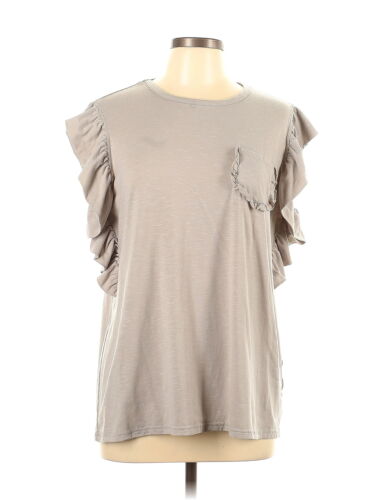 MIHOLL Women Gray Short Sleeve Blouse L - image 1