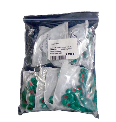 FINNERAN 9mm RAM Green PTFE/ Sil w/ Slit Smooth Cap Screw Thread Close 800/Pk 