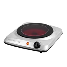 7 In. Silver Single Hot Plate Electric Glass Infrared Stove, 1000-Watt
