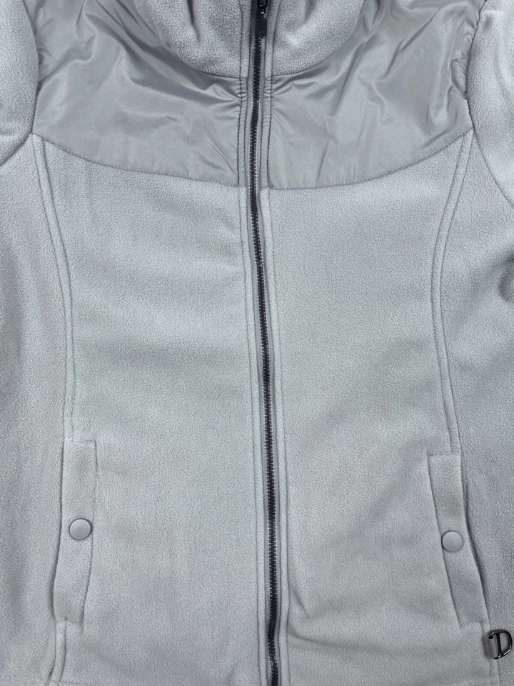 Koret Womens Medium Gray Full-Zip Fleece Jacket With Quilted Panels & Pockets - Image 4 of 4