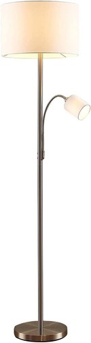 Stoff Stehlampe,Stehleuchte Textil,Standleuchte Lampenschirme weiß,1x E27 max. - Bild 4 von 9