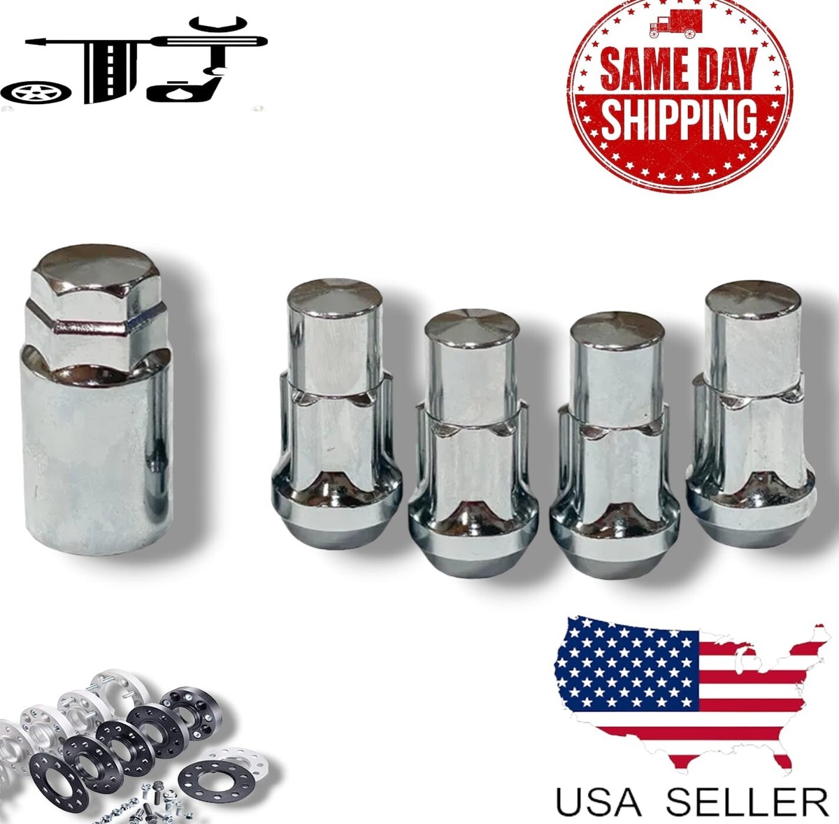 4Pc Chrome M14x1.5 Anti-Theft Wheel Lock Lug Nut Fit Chevy Camaro