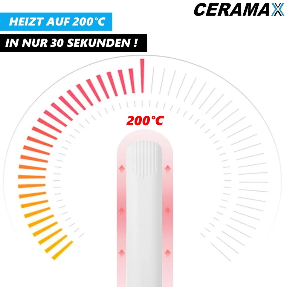 CERAMAX Mini Keramik Reise Glätteisen Lockenwickler Haarglätter Lockenstab - Bild 4 von 4