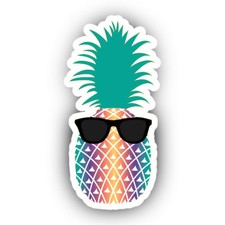 Sunglasses Summer Pineapple Vibes Vinyl Decal Decor Wall Bumper Laptop Sticker