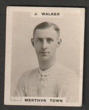 GODFREY PHILLIPS FOOTBALLERS CARD 1921 SOCCER MERTHYR TOWN J. WALKER