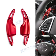 Red Steering Wheel Paddle Shift Extension For Chevrolet Corvette 2014-19 Camaro
