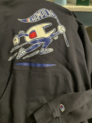 Vintage Champion Hoodie Sweatshirt Mens XL Fun Graphics Flag