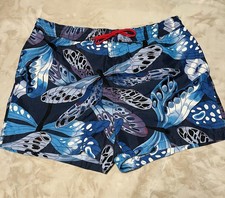 Vintage Polo Ralph Lauren Swim Trunks Mens XL Blue Dragonfly Print Beach Shorts
