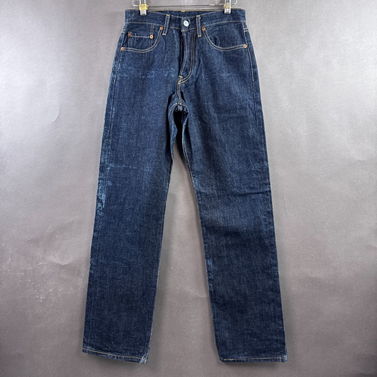 Levis 501 Jeans Mens 28x34 Blue Japanese Selvedge Green Line Pants