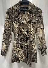 Outerwear by Lisa Leopard Print Trench Coat Large