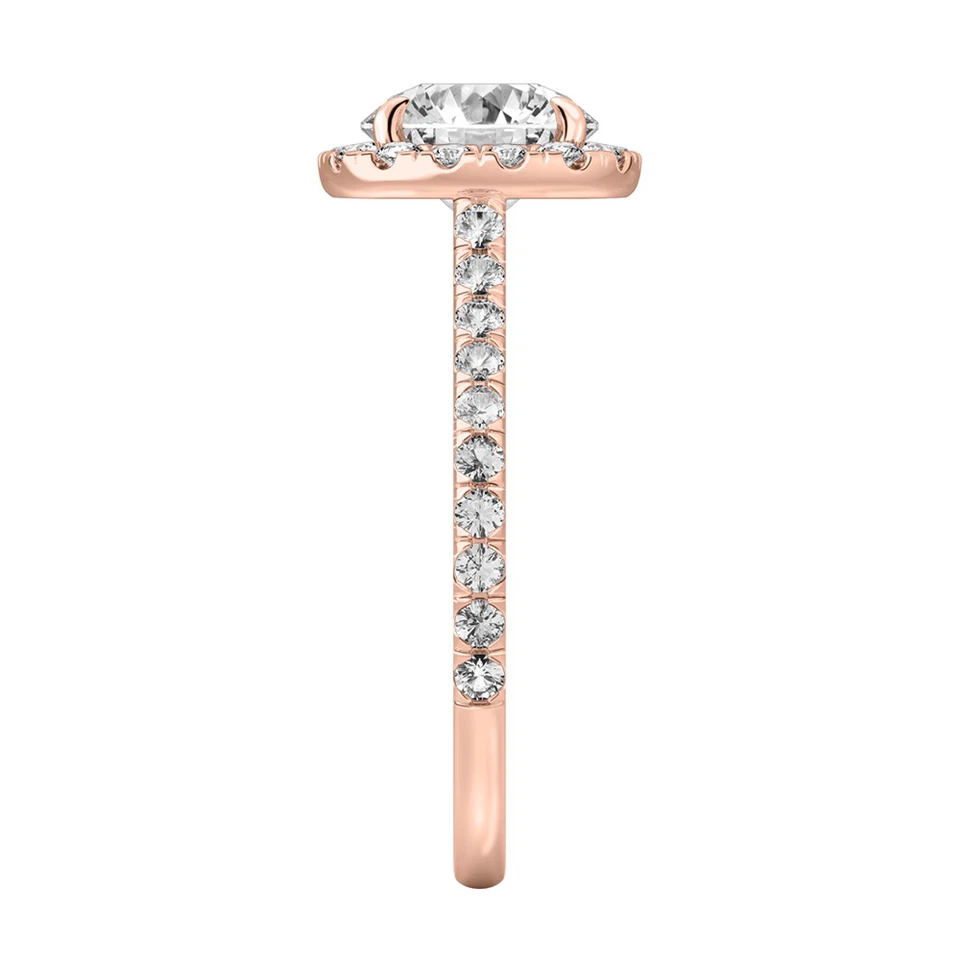 Diamond Rose Gold Ring For Wedding 18k Lab Grown Cushion 1.6 Carat IGI Certified - Image 4 of 4