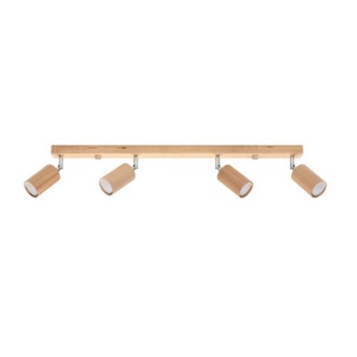 Plafond BERG 4 Esszimmer LED GU10 Natürliche Holz Sollux Lighting Schwenkbar NEU