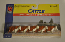 NOS Life Like 1150 Hand Painted O Scale Cattle Cows Farm Animals Set of 5 READ