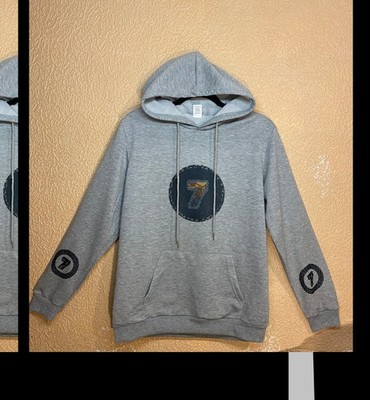 Hoodie Pullover Grau 7 Blatt Gold Weich Pullover Over Kapuze
