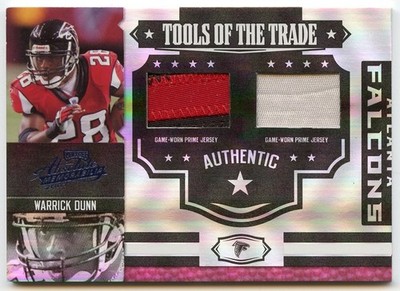 2007 Absolute Tools of the Trade WARRICK DUNN 3 Color Game-Used Patch #/25