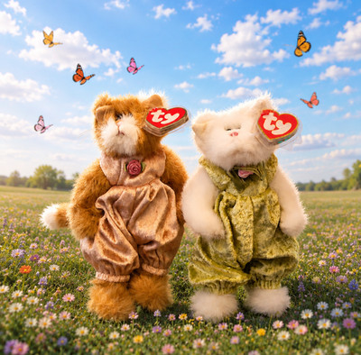 Ty Attic Treasures Collection,  Pouncer  and Katrina cat SET