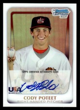 Cody Poteet 2011 Bowman Chrome 18U USA National Team Autograph #/417 #18U18 ESE