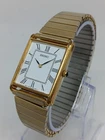 VINTAGE 1996 Seiko Tank 7N00-5C70 Men's 25x32mm Gold Tone Quartz Watch NEW BATT