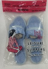 1960 s Slippers Lovely Miss Leisure- Blue Size 6-7.5 Made In The USA NIB VTG NOS