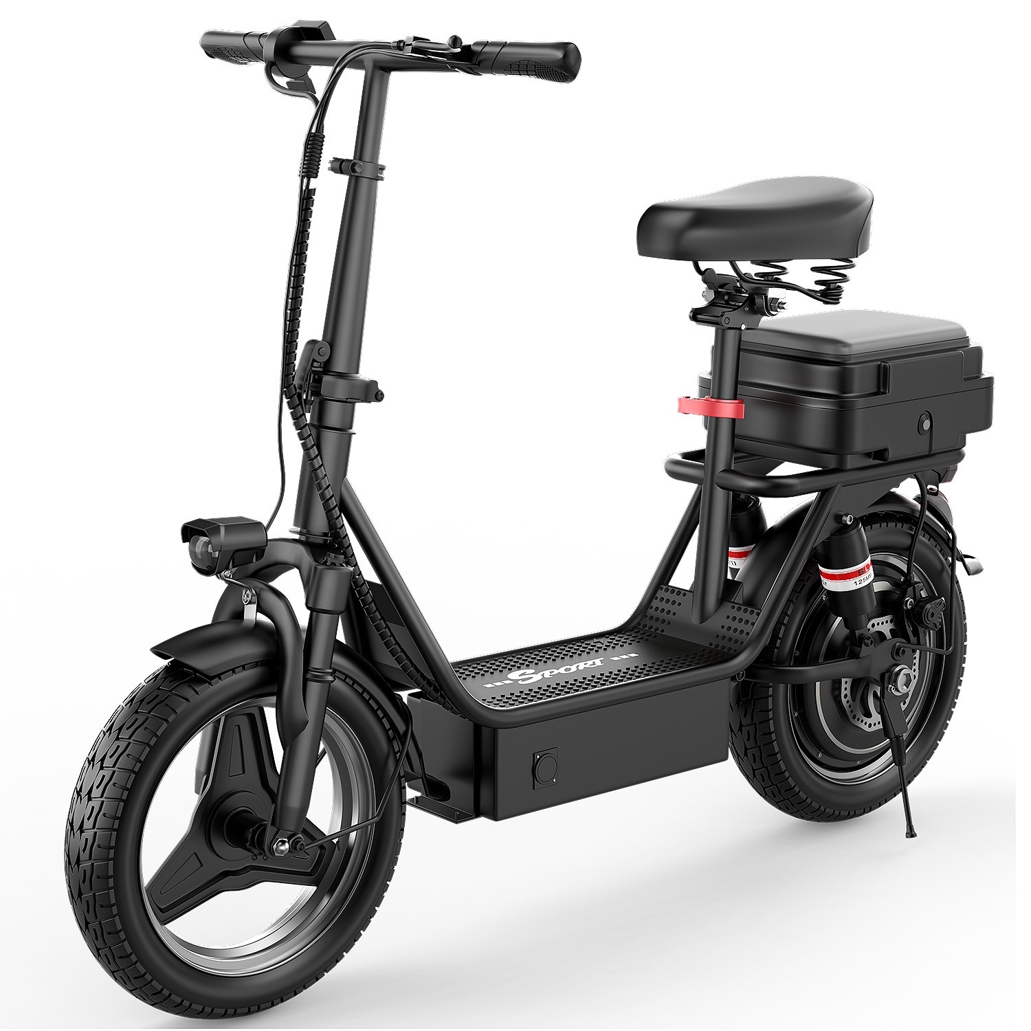 Electric Scooter for Adults with Seat and Carry Basket 48V 45Mile Ebike FedEx US