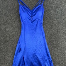 Windsor Dress Women's XS Royal Blue Satin Formal Gown High Slit Party Dress