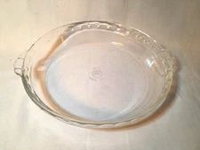Vintage PYREX Clear Glass 9.5" Pie Plate #229 Fluted Edge Deep Pie Dish USA