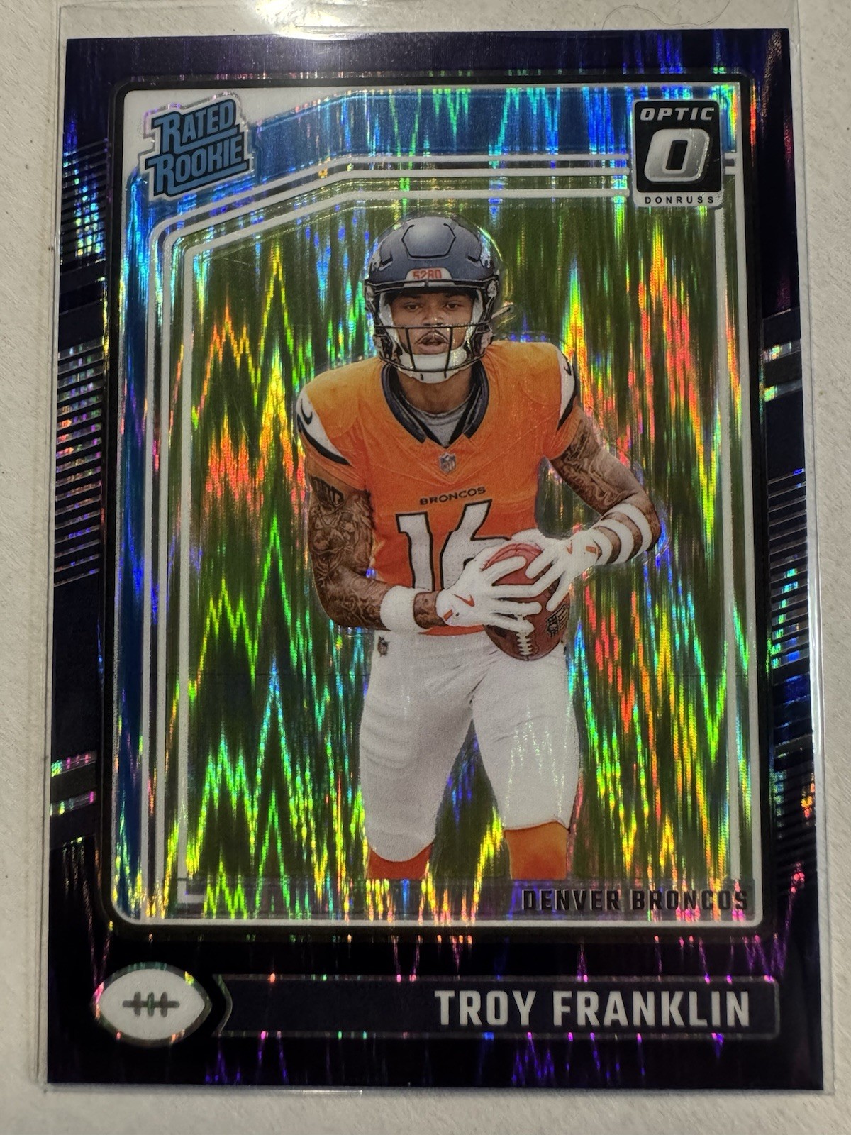2024 Panini Donruss Optic Troy Franklin #294 Purple Shock Rated Rookie RC
