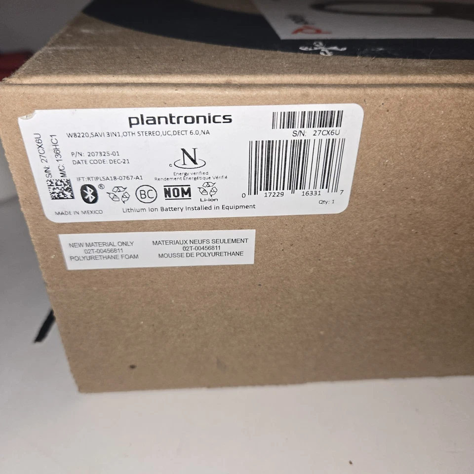 Poly Savi 8200 Series W8220 Binaural Wireless DECT Headset - Tested & Working - Image 3 of 4