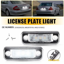 2x White Led License Plate Lamps Rear For 2003-2009 Mercedes-benz E-class W211 D