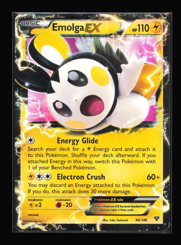 Emolga EX 46/146 XY Base Set Ultra Rare, Holo Pokémon TCG LP