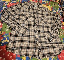 WRANGLER MENS XL PEARL SNAP BUTTON UP LONG SLEEVE PLAID