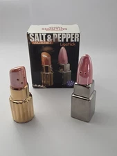 Vintage Clay Art Salt And Pepper S&P Lipstick With Box Ladies Vanity