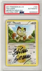 PSA Signed Ted Lewis Pokemon TCG Meowth 102/101 Noble Victories Holo Rare