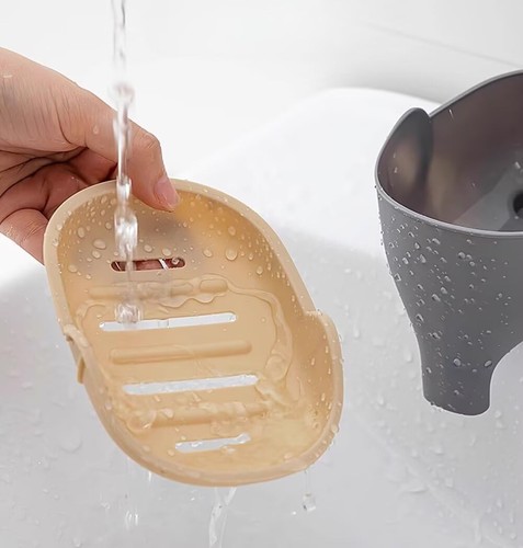 Cute Elephant Soap Dish Holder Tray Plastic Sink Self Draining Suitable - Picture 6 of 240