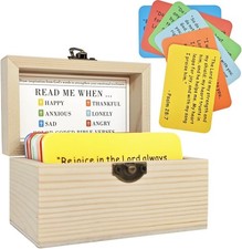 MOBU Bible Verse Cards Wooden Box Better Than 90 Pcs 
