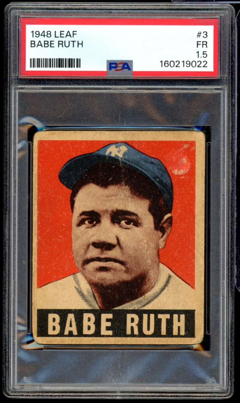 Babe Ruth Card 1948 Leaf #3 PSA 1.5