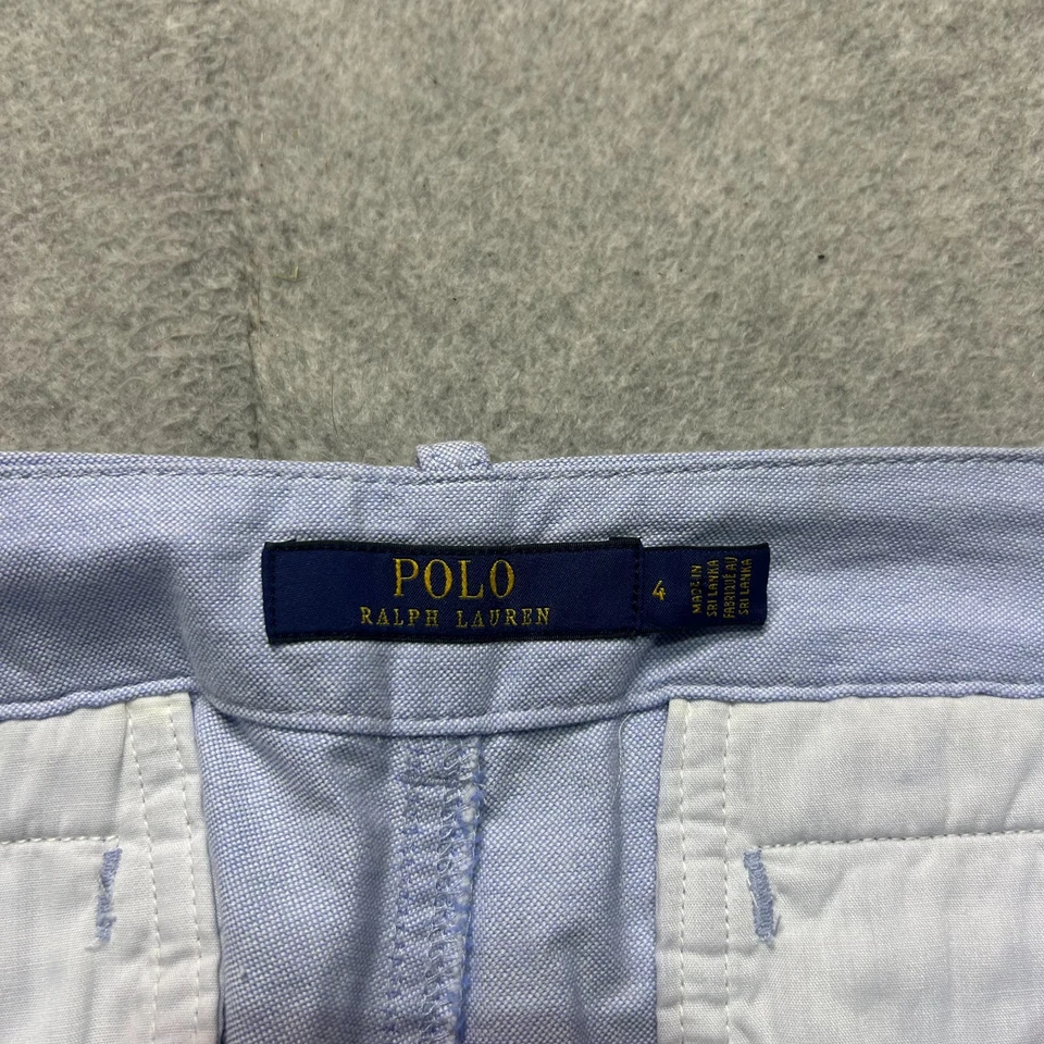 Pantalones Cortos Oxford Polo Ralph Lauren Para Mujer 4 Azul 4" Calce Clásico tiro medio Poni Foto 3 de 4