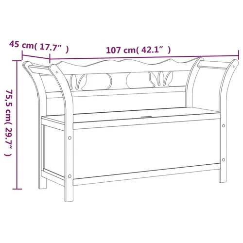 Banco madera maciza de abeto negro 107x45x75,5 cm - Imagen 9 de 9