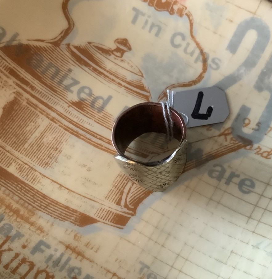 Boho Solid Copper Ring With Heart & Love Wide Ban… - image 3