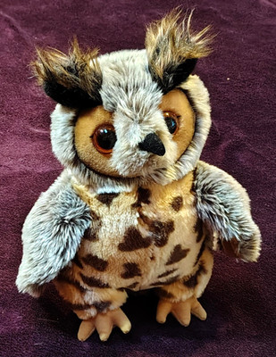 Ganz Eagle Owl Spotted Brown Tan Gray 11'' Plush Heritage Collection H14301