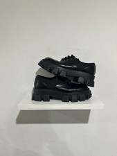 PRADA BLACK MONOLITH LEATHER LACE UP LOAFER SIZE 8 PRADA (9 US) PREOWNED