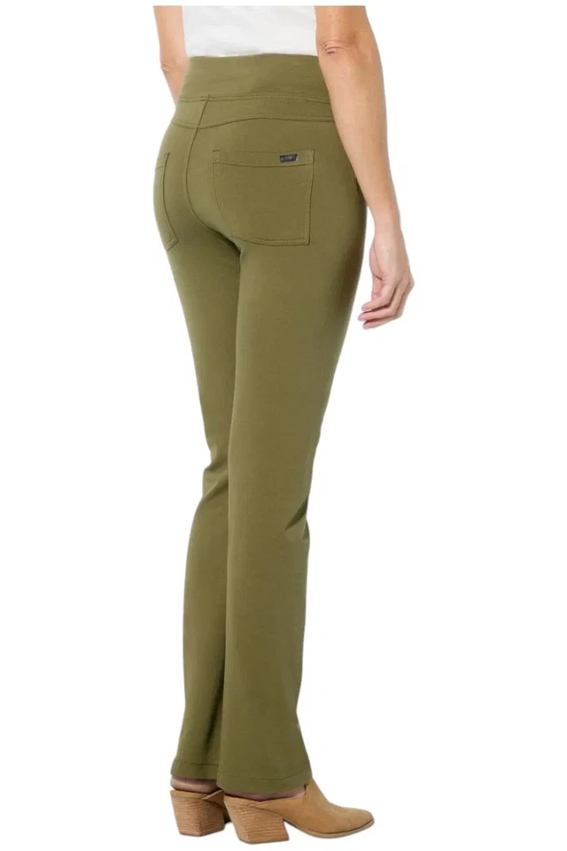 Pantalón vaquero de pierna recta HUE para mujer que cambia el juego oliva Foto 2 de 3