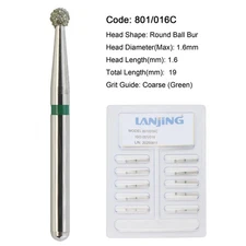 Multi-Use Round Dental Diamond Burs FG 801/016C Ball Coarse Grit Friction Grip